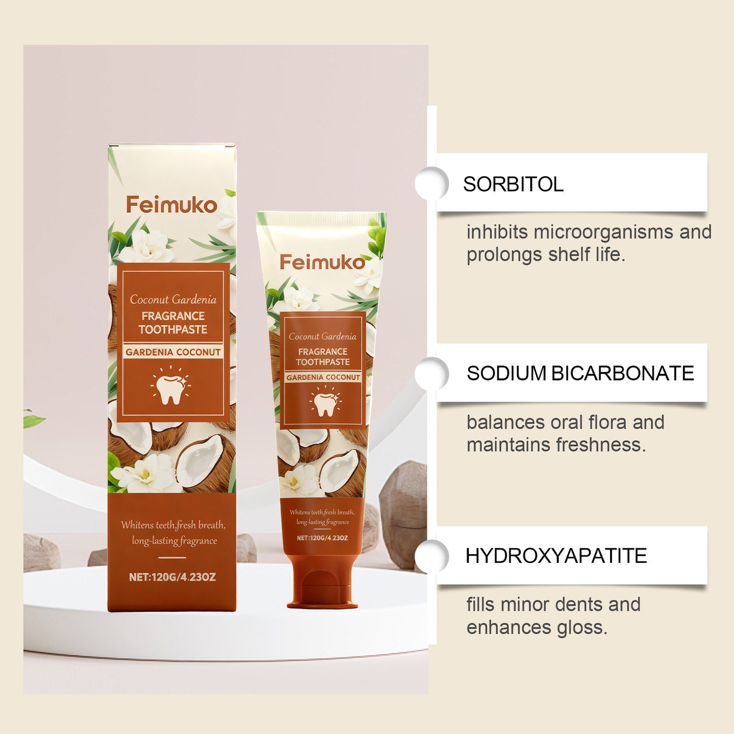 Coconut Blossom Scent Whitening Toothpaste